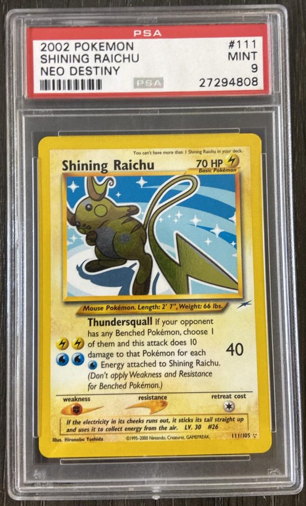 Shining Raichu 111 105 Neo Destiny PSA 9 27294808 Discount