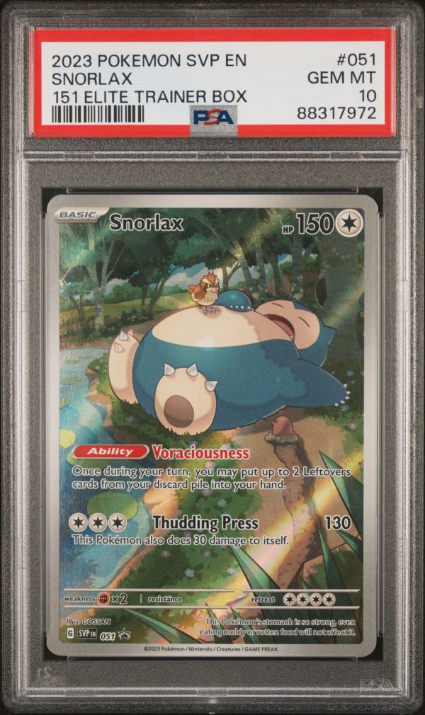 Snorlax 051 151 Elite Trainer Box Promo PSA 10 88317972 For Discount