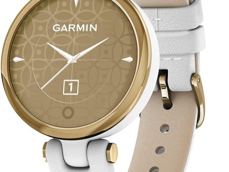 Garmin Lily Classic Edition Light Gold Bezel with White Case and Italian Leather Band - Certified Refurbished Discount